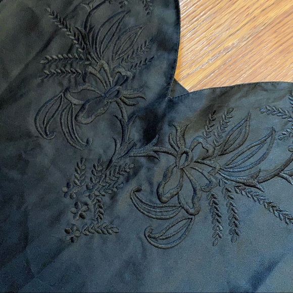 Vintage 90’s 100% Silk Dress Black Silk Slip Dress Size Small Satin Mini Dress - Picture 9 of 12